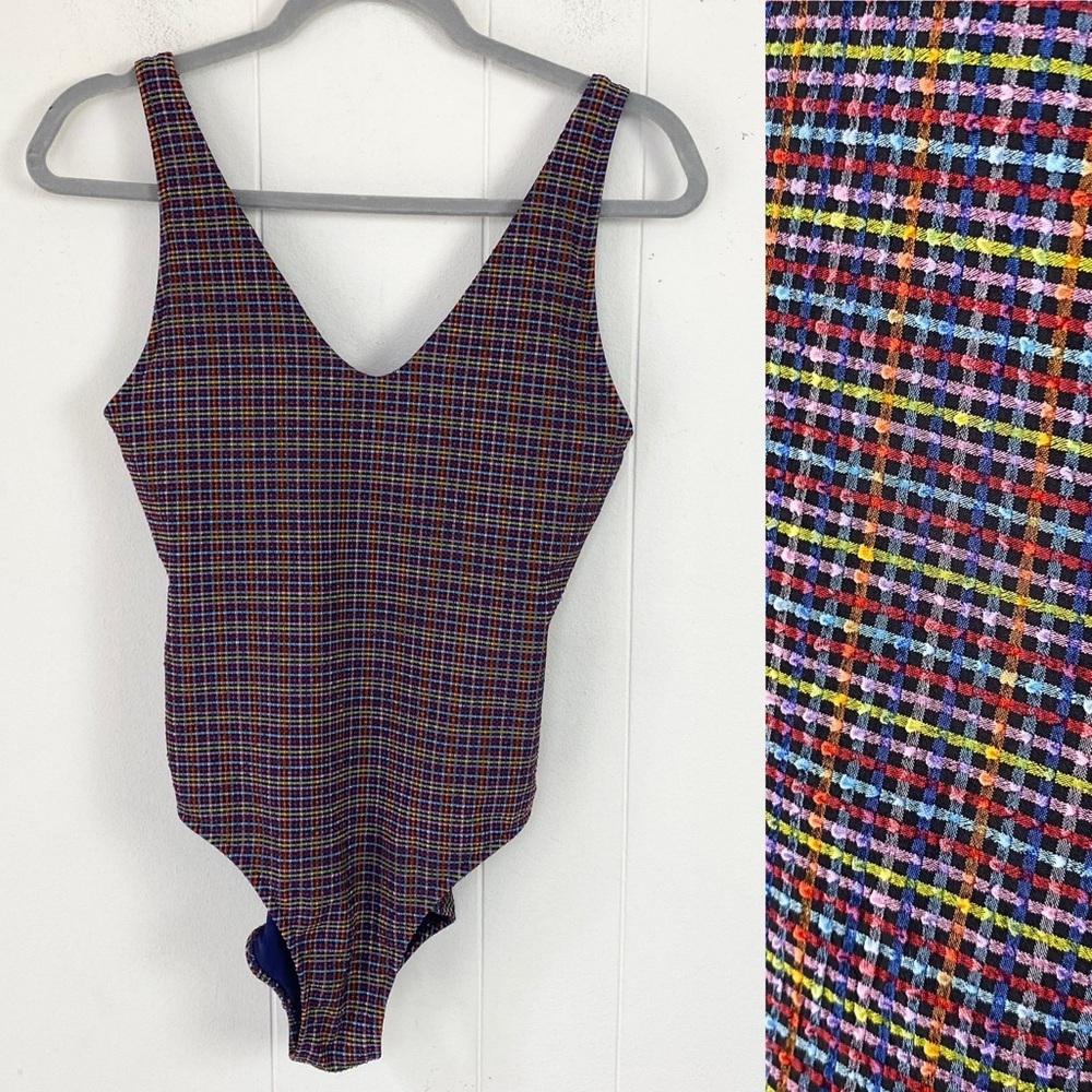 Athleta Multicolor Checkered One Piece Swimsuit